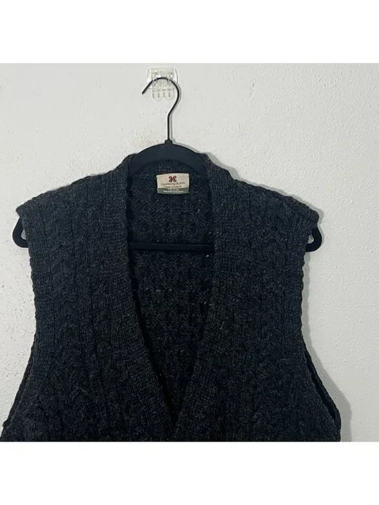 Carraig Donn Dark Gray Sleeveless Button Down Wool Cardigan Sweater Vest Size XL - Picture 2 of 10